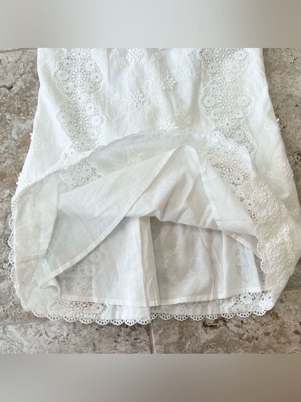 Hello Molly Valentine Cotton Lace Halter Open Back Flared Mini Dress White, S - Picture 7 of 10